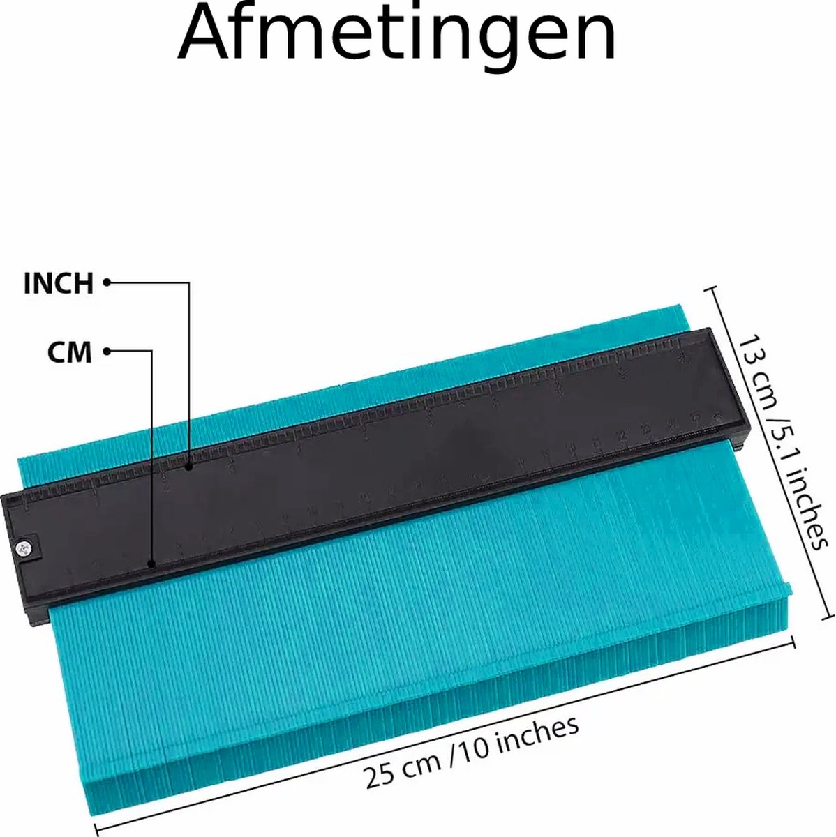 50 cm contourmaat, 50 cm, professioneel profiel, breed profiel, onregelmatige vormen, ideaal voor werken met hout, carrosserie, buisleidingen, rond frame, tegels, rood
