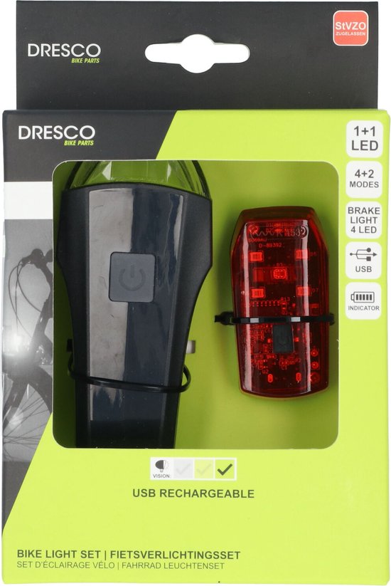 Dresco USB Fietsverlichtingsset Razor 60 Lux - Fiets voor- & achterlamp — afbeelding 5