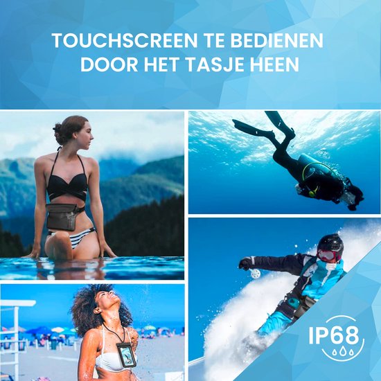 YONO Waterdicht Heuptasje - Dames en Heren - Fanny Pack - Telefoontasje - Zwemmen - Festival - Waterdichte Heuptas - Zwart
