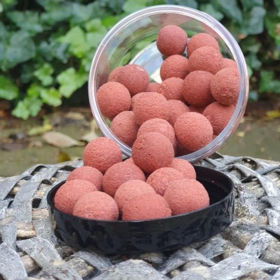 High Attract Pop-Ups 'Garlic' - Donker Rood - 15mm - 70g - Karper Aas/Boilies - Popups van Merkloos — afbeelding 3