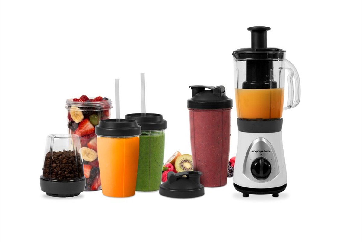 Morphy Richards 403032 blender 0,75 l Blender voor op aanrecht 300 W Zwart, Roestvrijstaal, Wit