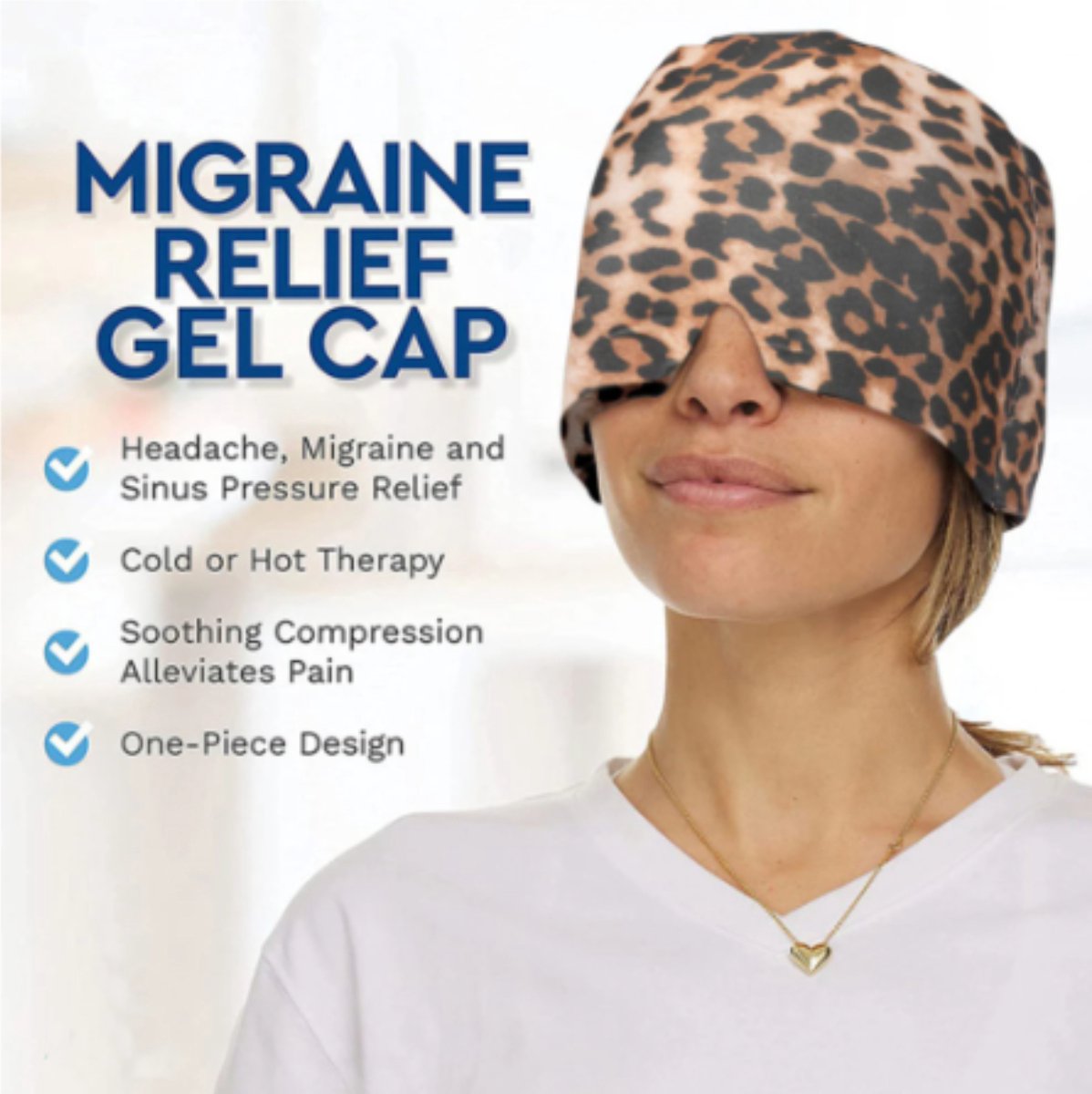 Migraine hoed, herbruikbare hoofdpijnhoed, ijsgel, migraine en migraine, verlichtingshoed, koudetherapie, hoofdpijn, zwart