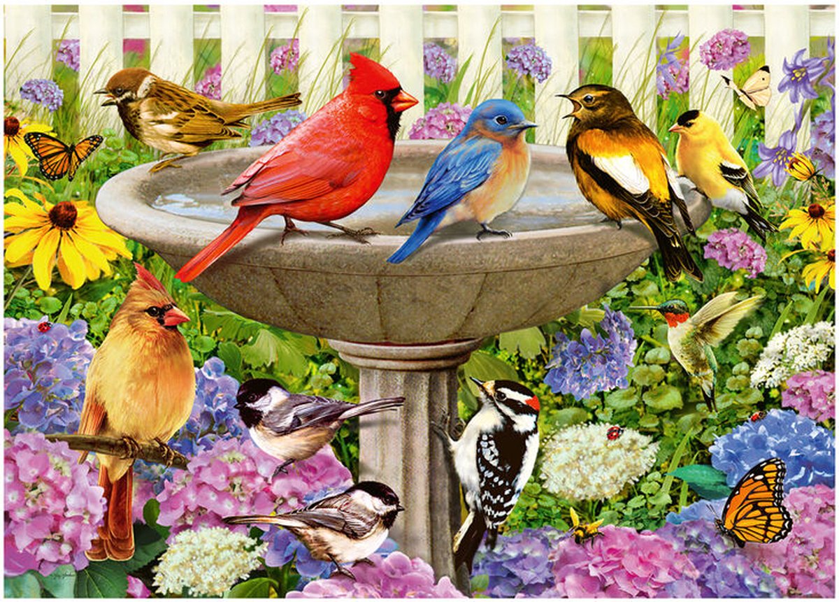 Ravensburger puzzel Bij het vogelbadje - Legpuzzel - 500 stukjes — afbeelding 9