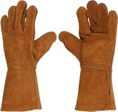 Vaggan - Lederen Hittebestendige BBQ Handschoenen - set van 2 stuks - One size