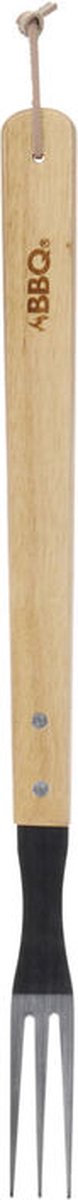 RVS BBQ/barbecue vork met houten handvat 46 cm - BBQ gereedschap/benodigdheden - Vlees vork