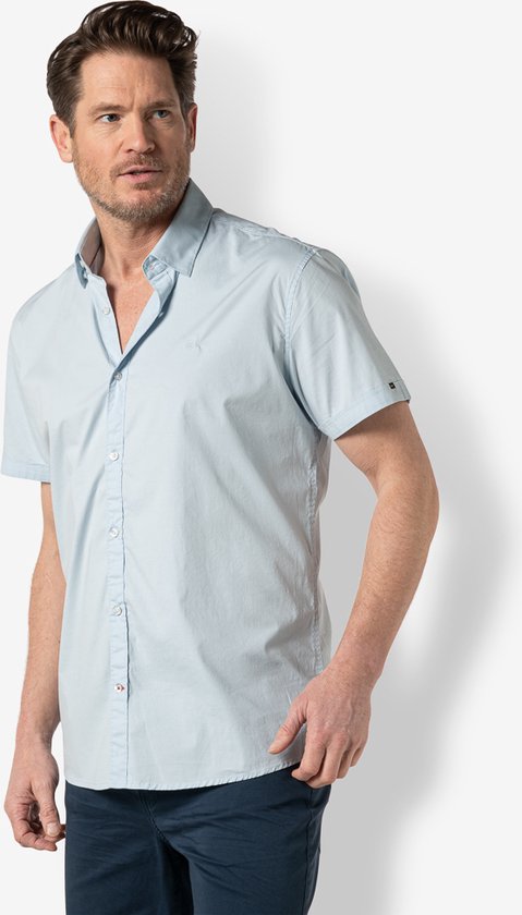 Twinlife Heren shirt basic - T-Shirts - Luchtig - Elastisch - Blauw - M