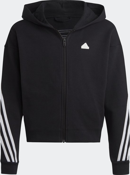 adidas Sportswear Future Icons 3-Stripes Ritshoodie - Kinderen - Zwart- 140