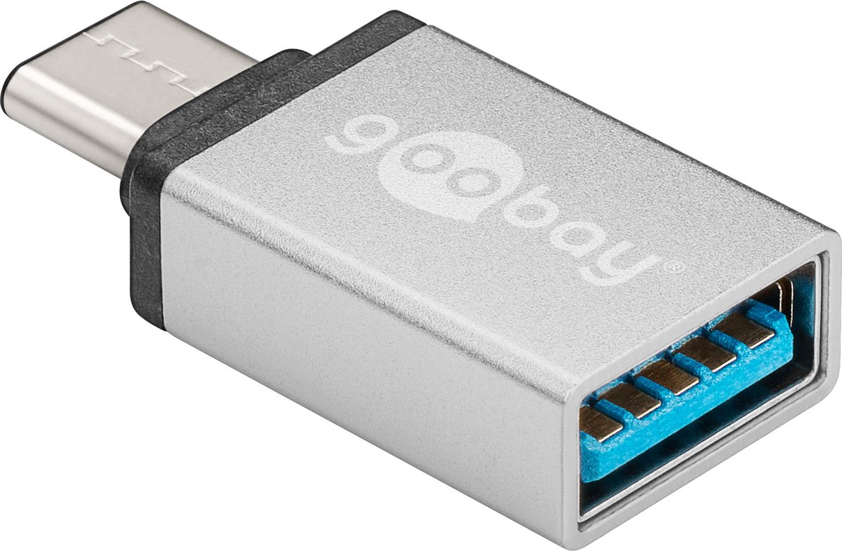 Goobay® USB-C Male naar USB-A Female - OTG Superspeed adapter - USB3.0 - Zilver