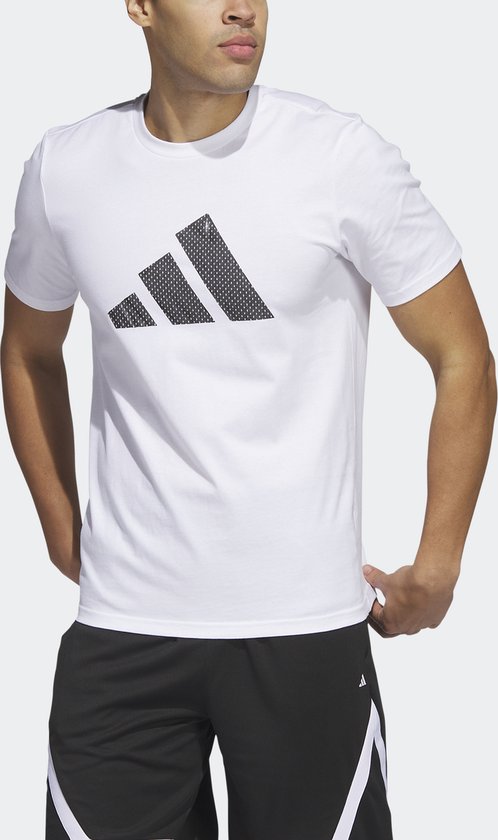 T-shirt graphique adidas Performance Inline Basketball - Homme - Wit - S