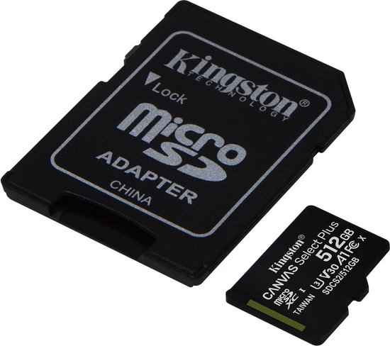 Kingston Canvas - Micro SD - 512 GB - Met Adapter