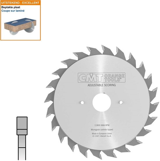 CMT Scie à inciser HW en deux parties HW 100x20x2,8-3,6 Z20 MDF, HDF