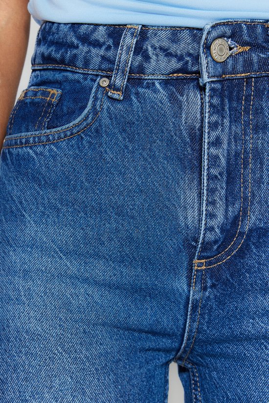 Trendyol Damen Gerade Mama Hohe Taille Jeans, Women's