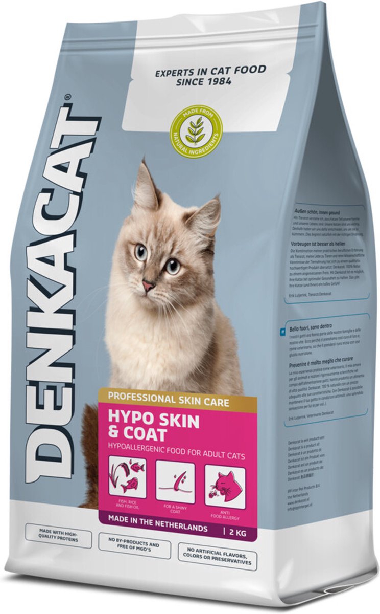 8x Denkacat Hypo Skin & Coat Kattenvoer 1,25 kg