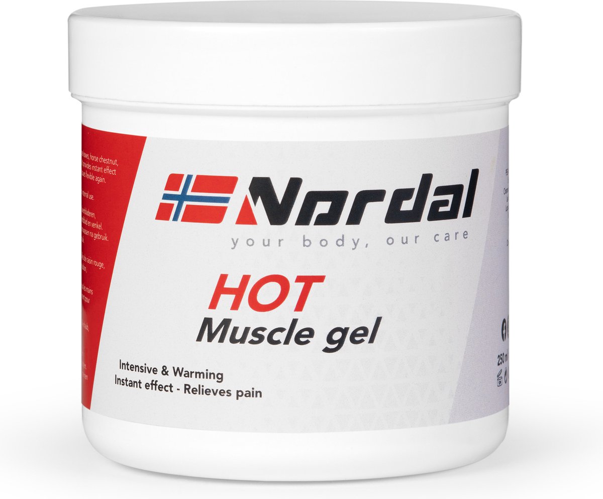 Nordal - Hot Muscle Gel - Spier- en Gewrichtsbalsem - Gewrichtsbalsem - Warmt Spieren, Pezen en Gewrichten langdurig op, Voor en Na sportieve prestaties - Pot 250ml - Verwarmend