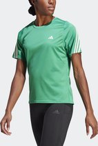 adidas Performance Run Icons 3-Stripes Low-Carbon Running T-shirt - Dames - Groen - XS