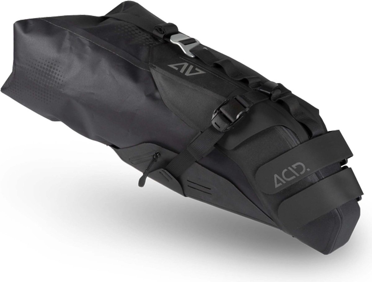 ACID Zadeltas PACK PRO 15 - Waterbestendig - Slijtvast buitenmateriaal - TPU - Inh. 15L - L45xB15xH15 cm - Zwart