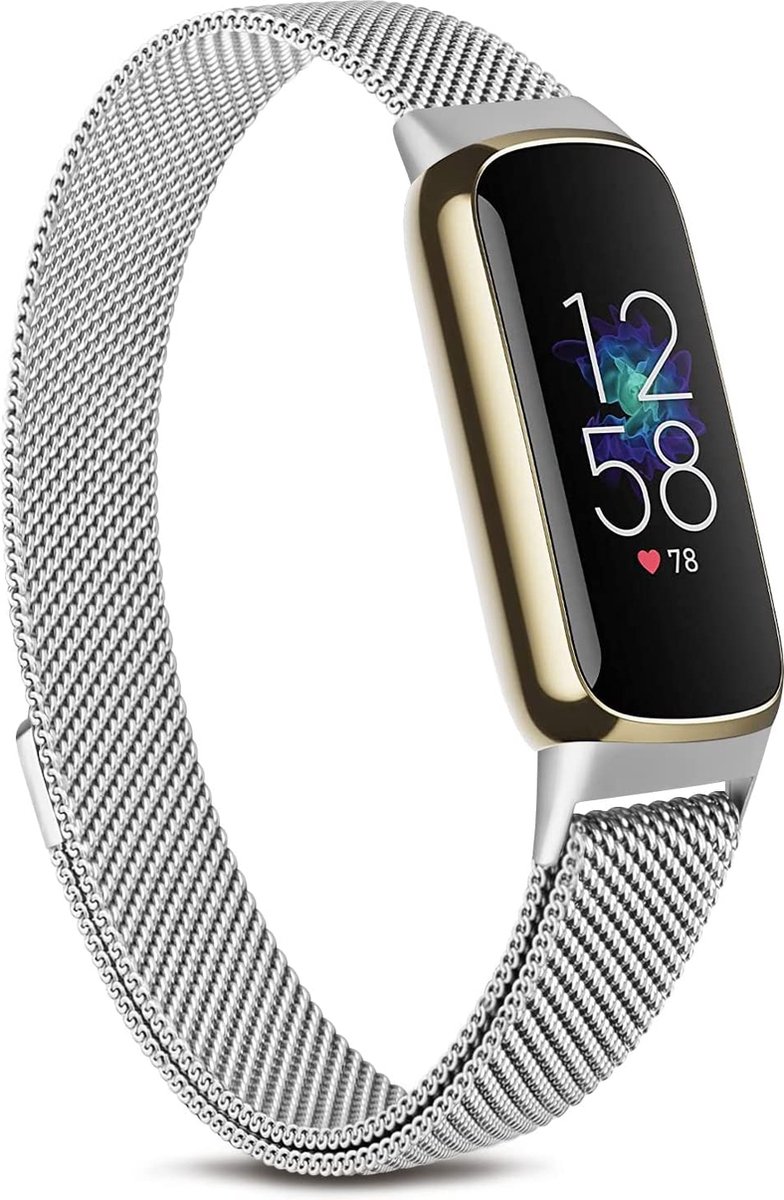 YPCd® Bandje geschikt voor Fitbit Luxe - Zilver - Milanees RVS