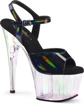 Pleaser - ADORE-709HT Sandaal met enkelband, Paaldans schoenen - US 9 - 39 Shoes - Zwart