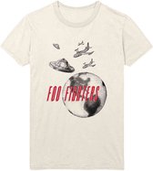 Foo Fighters - UFO Planes Heren T-shirt - S - Creme