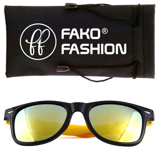 Fako Fashion® - Zonnebril - Duo Tone - Zwart/Geel