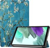 Hoesje Geschikt voor Samsung Galaxy Tab A7 Lite Hoes Case Tablet Hoesje Tri-fold - Hoes Geschikt voor Samsung Tab A7 Lite Hoesje Hard Cover Bookcase Hoes - Bloesem