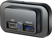 Opbouwstopcontact - POUSB-4QC - USB/USB-C stopcontact QC3.0 - 12V/24V - 5V/3.0A - Auto/Boot/Camper