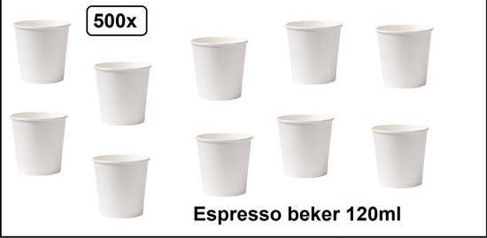 500x Koffiebeker karton wit 120ml - GS1 inactief