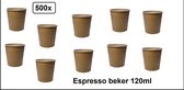 500x Gobelet à café en karton Nature Kraft 120ml - Espresso Café thé environnemental kraft soupe au chocolat boisson eau gobelet en karton
