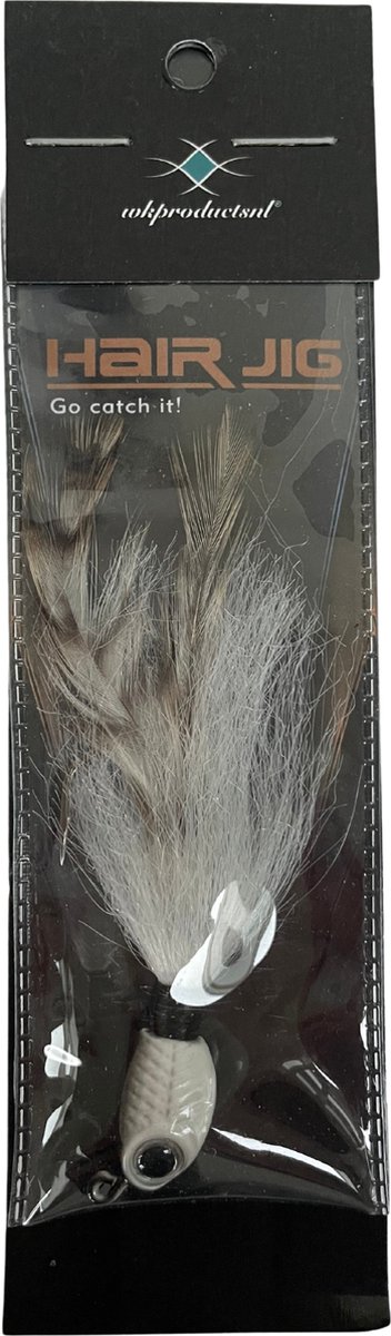 wkproductsnl Go catch it! 5.2cm Kunstaas bucktail jig zwart/wit 14 Gram - vis - pluggen - snoek - hengelsport - Visgerei Accessoires