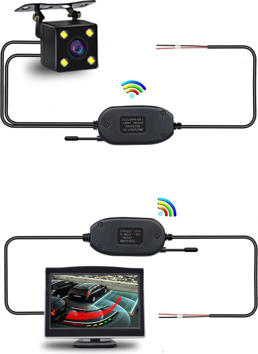 URVOLAX Caméra de Recul Simple pour UR65X, Batterie Rechargeable 6700 mAh avec Base Magnétique, Installation de Bricolage en Une Minute, Pas de Câble, Pas de Perçage de Trou Requis