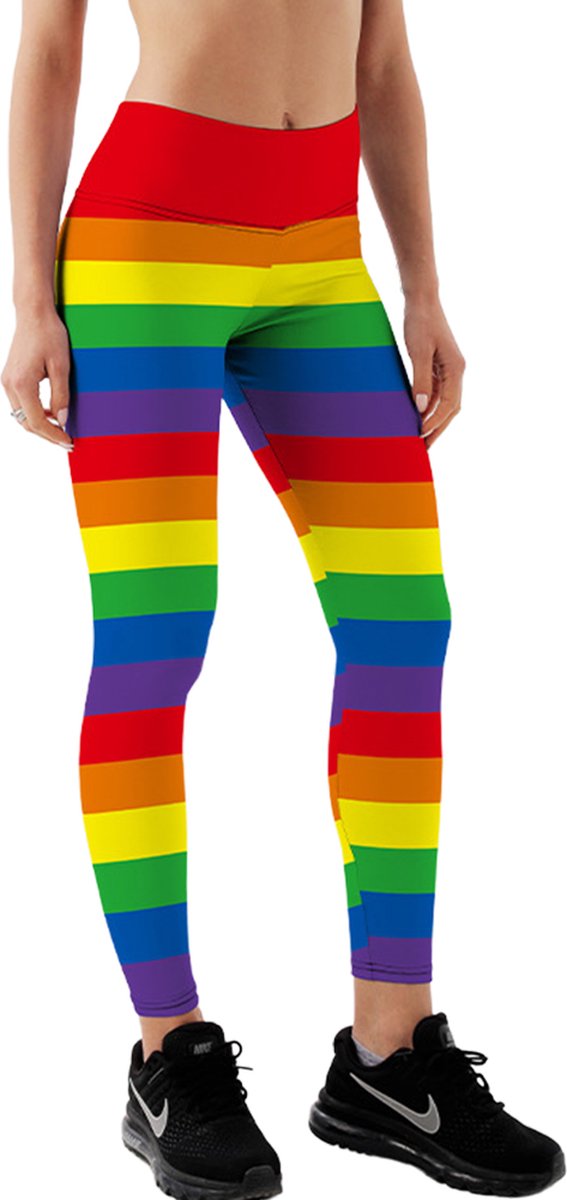 Yucka festival legging met regenboog print - Leggings met print - Dames - Meisjes - Maat S-M