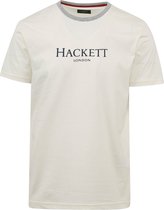 Hackett - T-Shirt Logo Ecru - Heren - Maat XXL - Modern-fit