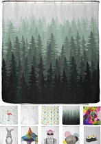 ouchegordijn, antischimmel, 180 x 200 cm, inclusief 12 kleurrijke douchegordijnringen, e-book, antikleefeffect, waterdicht en wasbaar, 100% polyester., 180 x 200 cm