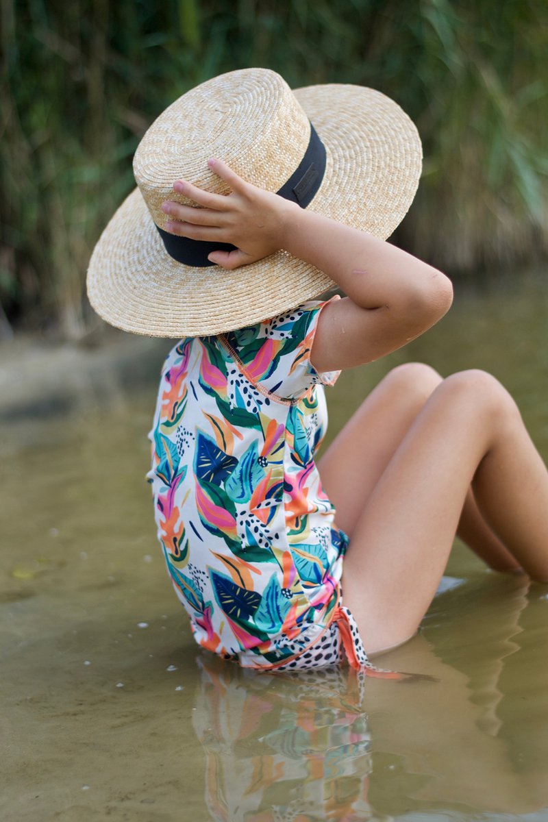 Ducksday - UV shirt - Zwemset - omkeerbare bikinibroek - voor meisjes - UPF 50+ - Tweedelig - sneldrogend - Moana - 8 jaar — afbeelding 8