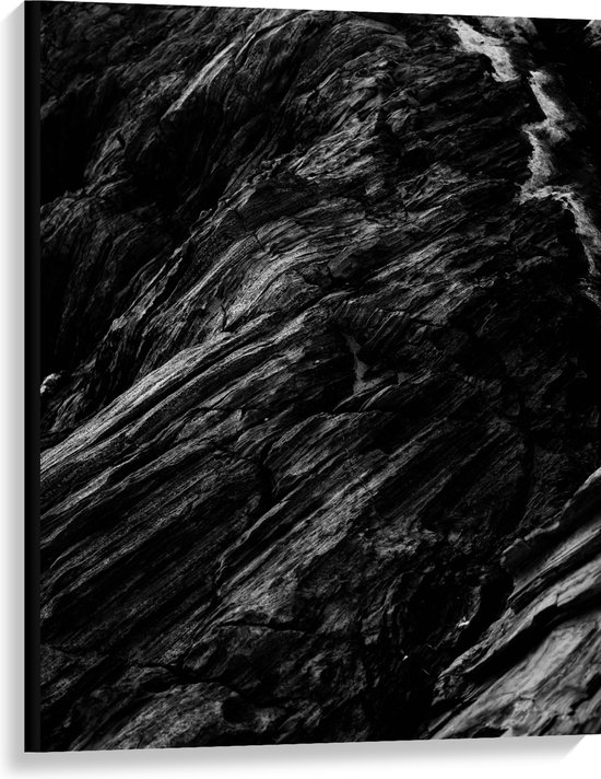 Canvas - Donkere Stenen Rotsen van Bergen - 75x100 cm Foto op Canvas Schilderij (Wanddecoratie op Canvas)
