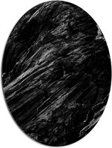 Dibond Ovaal - Donkere Stenen Rotsen van Bergen - 60x80 cm Foto op Ovaal (Met Ophangsysteem)