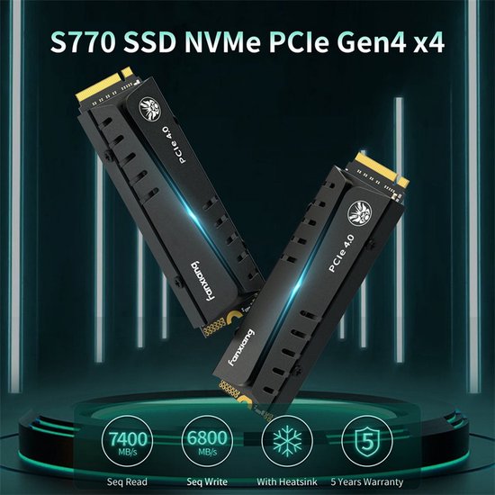 SSD interne Target avec dissipateur thermique - PCIe 4.0 M.2 NVMe -  Compatible PS5 - 2 To