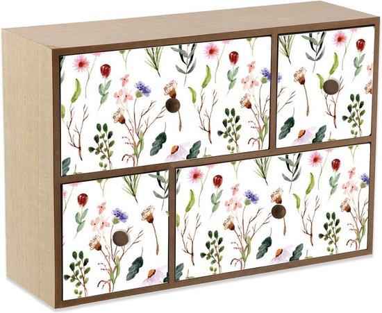 VERSA Mobili da Bagno Hildesheim, cassetti con 2 cassetti e 2 Ripiani, misurazioni (a x l x AN) 69 x 28 x 22 cm, Legno, Colore Bianco