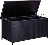 Tuinkussenbox - Opbergbox tuin - Kussenbox - Opbergbox buiten - Opbergkist buiten - Opbergbox tuinkussenbox - Tuinkist - 307 liter - Weerbestendig - Polyrotan - Zwart - 122 x 56 x 62 cm