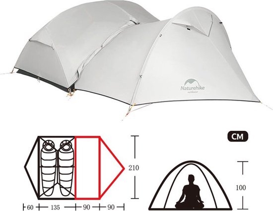 Tent 2 Persoons - Camping Tent - Kampeer Tent - Buiten Tentje - Waterdicht - Outdoor - Kamperen - Tenten - Kampeertent - Paars — afbeelding 3