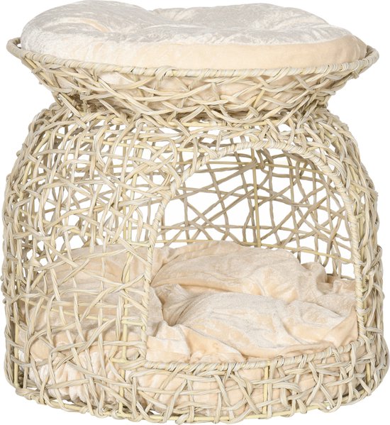Ksikdeg Rattan Katzenkorb Hängematte - 27x35cm Bequemes Katzennest Für Kleine Räume