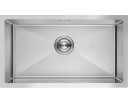 LOMAZOO Capri RVS Keuken Spoelbak - Elegant & Ruim - Onderhoudsvriendelijk - Inclusief Accessoires - 70 x 40 cm