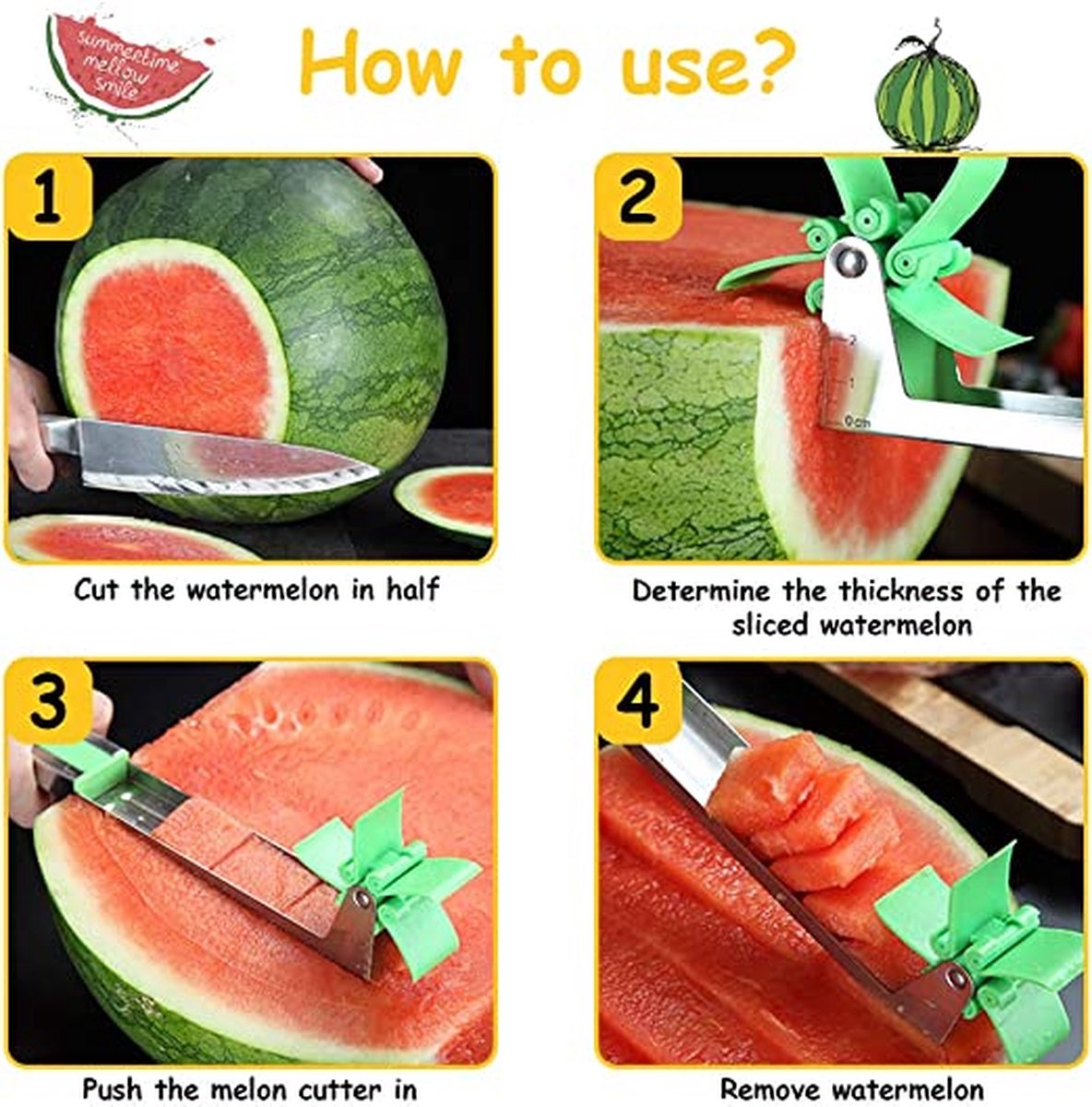 Couteau à fruits Summery Beach Gadgets - Moulin à vent - coupe-pastèque -  melons