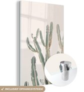 MuchoWow® Glasschilderij 80x120 cm - Schilderij acrylglas - Cactus - Plant - Groen - Natuur - Foto op glas - Schilderijen