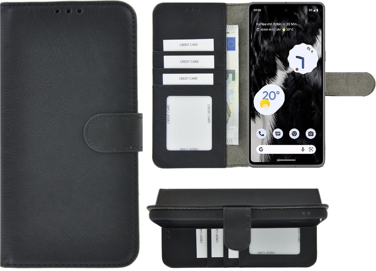 MoDo hoesje voor Google Pixel 7 - Kunstleer Book Case - Zwart