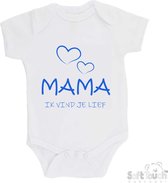 Barboteuse 100% coton "Maman je t'aime " Garçons Katoen Wit/bleu Taille 68