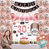 Celejoy 30 Jaar Feestpakket - Luxe Rose Gouden Verjaardag Decoraties met Ballonnen, Slingers & Complete Feestbenodigdheden