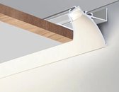 Wit aluminium profiel voor 2m dubbel LED lint voor vals plafond - Kunststof - Zilver - SILUMEN