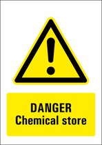 Danger chemical store bord - kunststof 148 x 210 mm