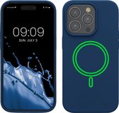 kwmobile telefoonhoesje geschikt voor Apple iPhone 14 Pro - Hoesje met magneet compatibel met MagSafe - Smartphone case in marineblauw
